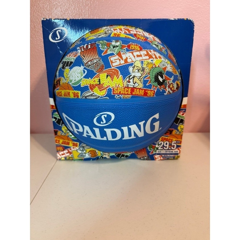 Spalding Space Jam 30th Anniversary Basketball Size 7 29.5 Looney Tunes Blue NEW